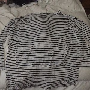 Black and white striped long sleeve shirt
